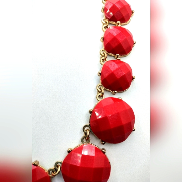 Fashion Boho Chic Casual Style Bright Cranberry Square Necklace - Picture 2 of 4